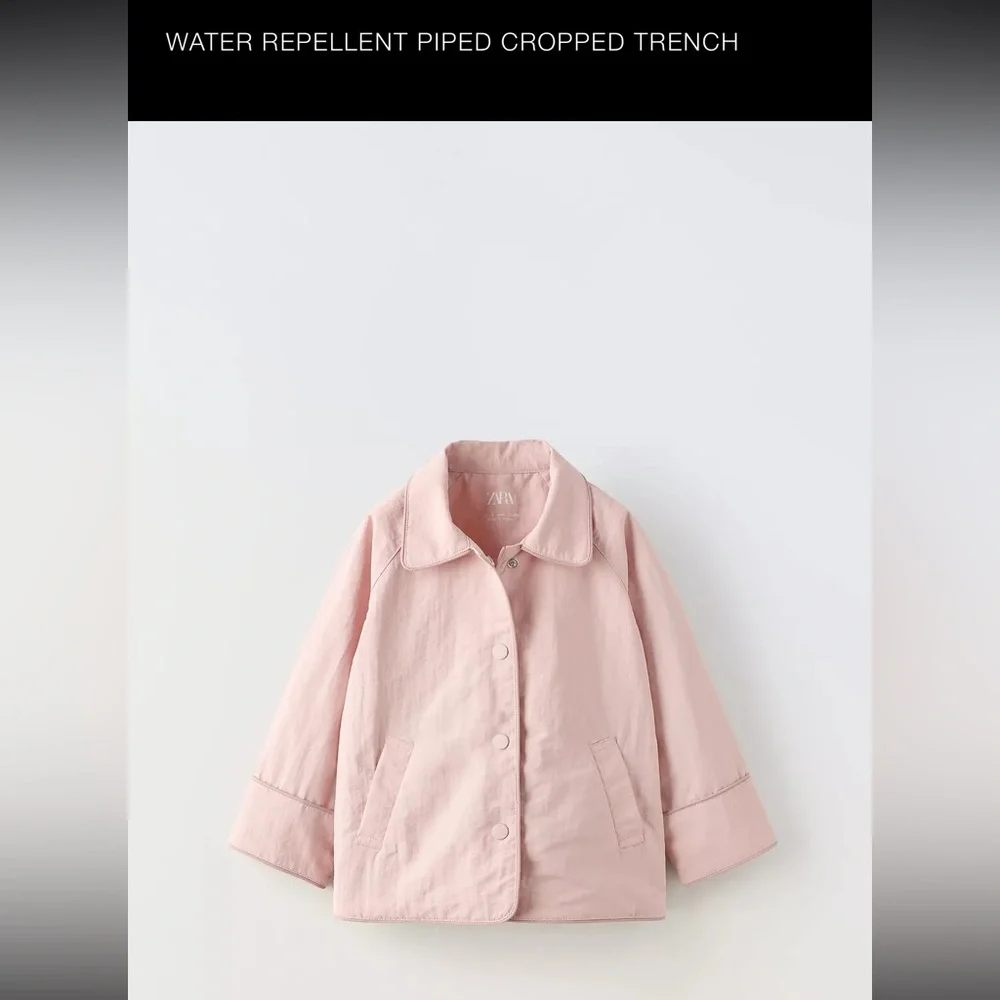 NWOT. Zara Water Repellant Mauve Pink Parka Size 4 Years. Never worn